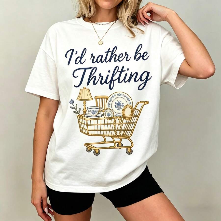 Vintage Fashion Thrift - [تي شيرت بتصميم جرافيك] قميص مصنوع
