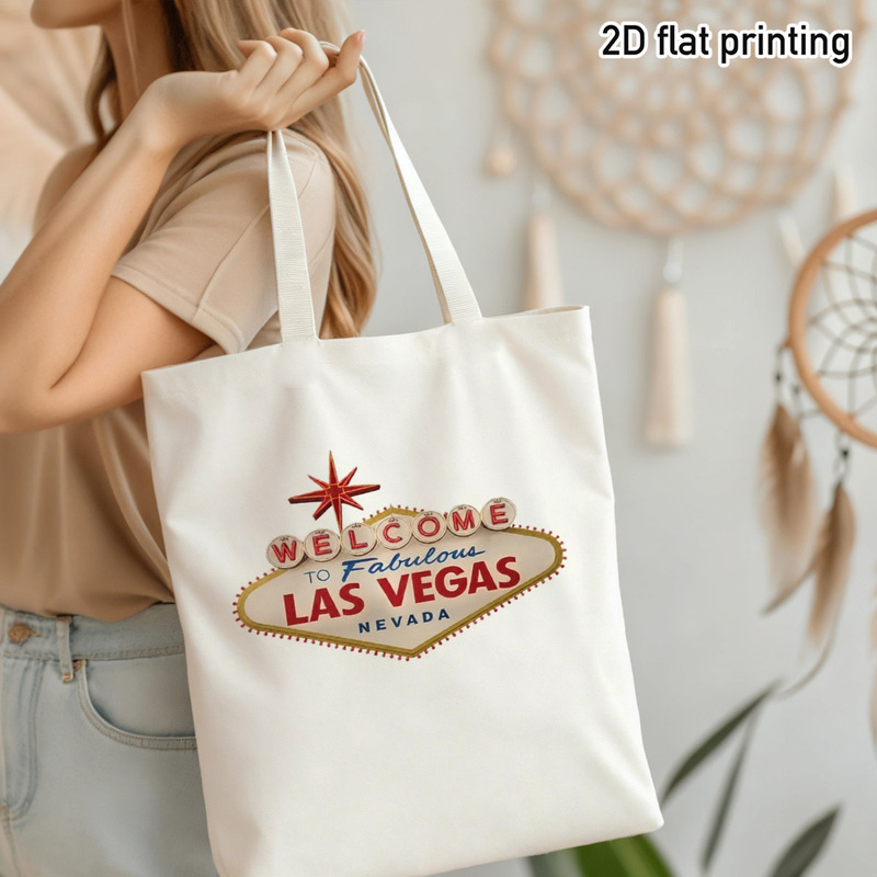 Vintage Vegas Fashion - حقيبة يد بتصميم لوحة ترحيب عتيقة