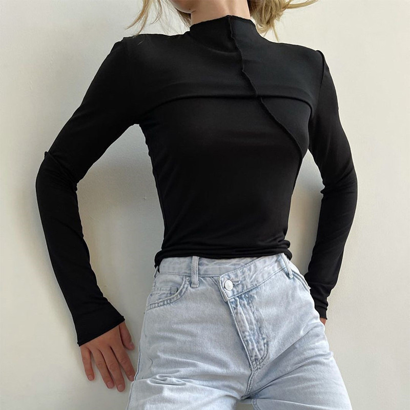 2025 الخريف الياقة المدورة Y2K - مراجعة Turtleneck Knit 90S وسعره