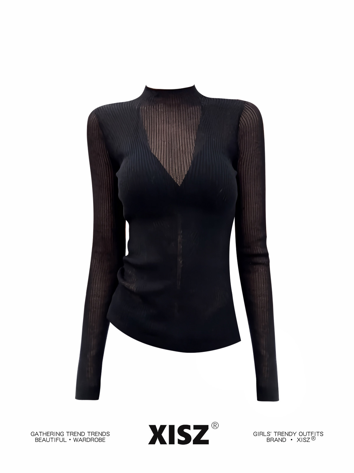 تي شيرت نسائي أسود بتصميم قوطي - مراجعة Turtleneck Knit 90S وسعره