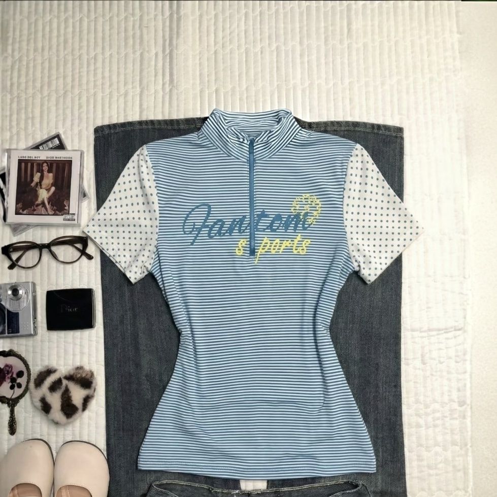 تي شيرت بانك قصير مخطط، بتصميم - مراجعة Turtleneck Knit 90S وسعره